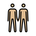 men holding hands, medium-light skin tone